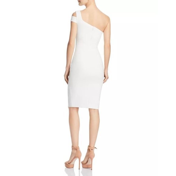 LIKELY Packard One-Shoulder Sheath Dress in White - Size 6 - Picture 3 of 5
